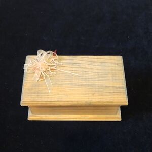 Mexican wooden Jewelry Box with Ribbon Accent